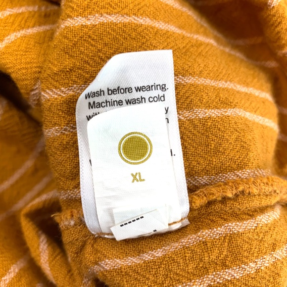 100% Cotton Sonoma boho gold/mustard/yellow striped butterfly sleeve relaxed top - Picture 7 of 11